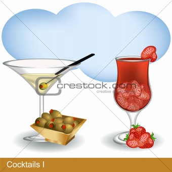 Vector two cocktails