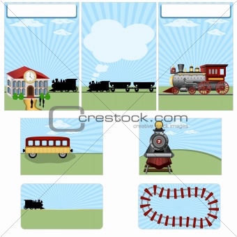 Steam train stationary template