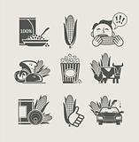 corn and products set icon