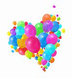 Colorful balloons heart group