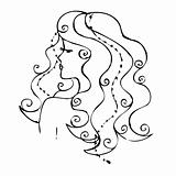 drawing. A girl with long hair