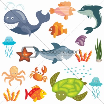 Marine animals set