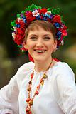 Young woman in traditional Ukrainian costume