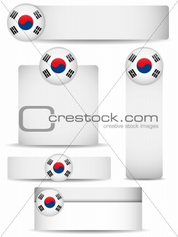 South Korea Country Set of Banners
