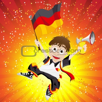Germany Sport Fan with Flag and Horn