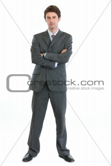 Full length portrait of authoritative modern businessman