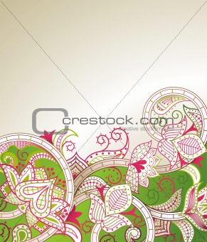Abstract Green Floral Background