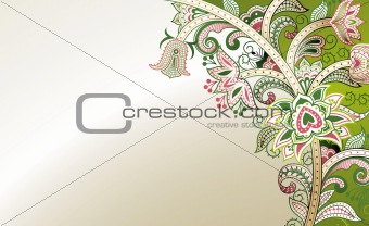 Abstract Green Floral