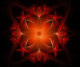 Abstract Red Glowing Floral Background