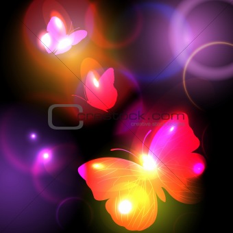 Bright Background With Butterflies