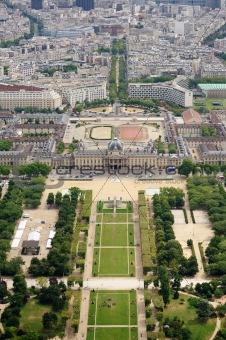 Le Champ de Mars gardens in Paris, France