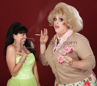 Disgusted Lady with Smoker
