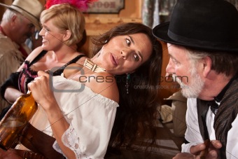Woman Talks With Bartender