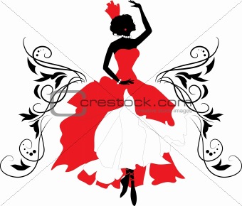 Graphic silhouette of a woman. Isabelle series