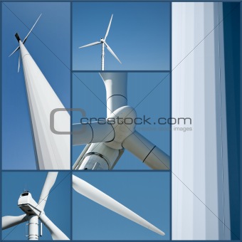 Wind turbine collage