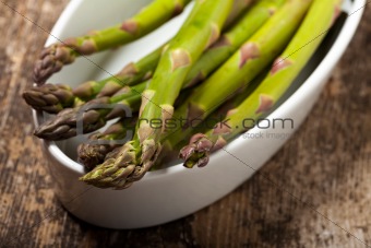 fresh green asparagus in the spring 