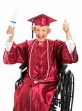 Elderly Graduate in Wheelchair