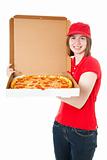 Teen Girl Delivering Pizza
