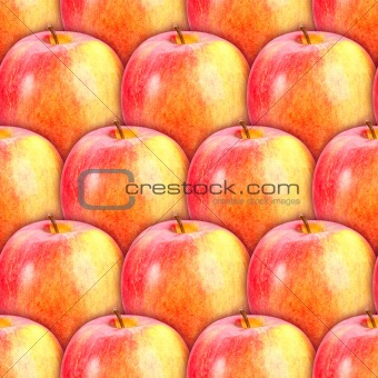 Seamless pattern of fresh red-yellow apples