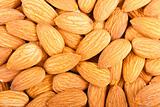Whole almond nuts closeup