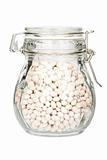 Glass jar filled with beans