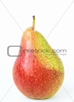 ripe juicy pear on white background