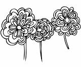 a sketch of plants is three abstract flowering flowers