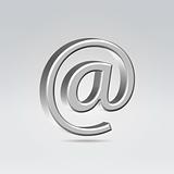 Silver shining metallic email symbol