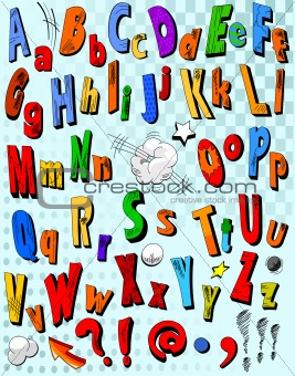 Comic book alphabet 