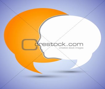 Vector concept face and bubble speech with place for your message. Eps10