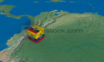 Location of Equador over the map