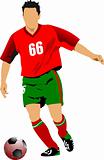Soccer football player. Colored Vector illustration for designer