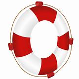 red ring-buoy with rope