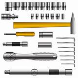 vector set of different tools 