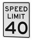 40 MPH Speed Limit Sign