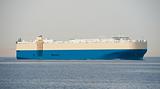Large cargo ship at sea