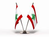 Miniature Flag of Lebanon (Isolated)