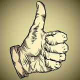Thumb up like hand symbol. Vector icon.
