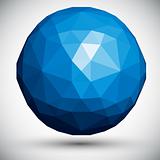 Abstract faceted sphere, 3d vector design.