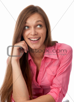 Young smiling happy woman portrait