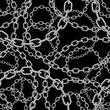 metal chain on black seamless vector background.