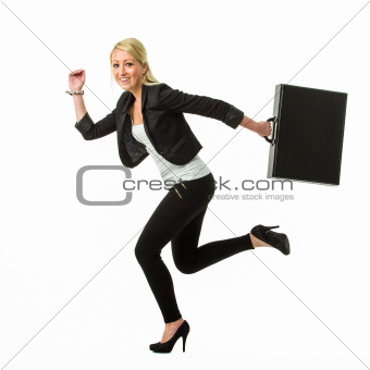 Running business woman