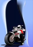 Abstract  background with motorcycle image. Iron horse. Vector i