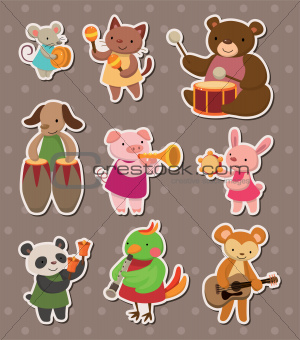 animal play music stickers