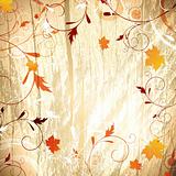 Autumn wooden background 