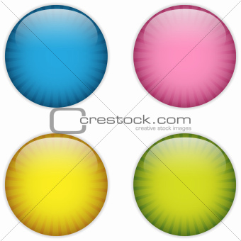 Glass Circle Button Colorful Stripes