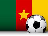 Cameroon Soccer Ball with Flag Background