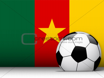 Cameroon Soccer Ball with Flag Background