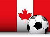 Canada Soccer Ball with Flag Background