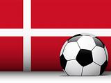 Denmark Soccer Ball with Flag Background